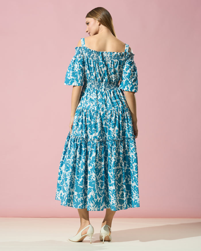 Cold-Shoulder Midi Dress
