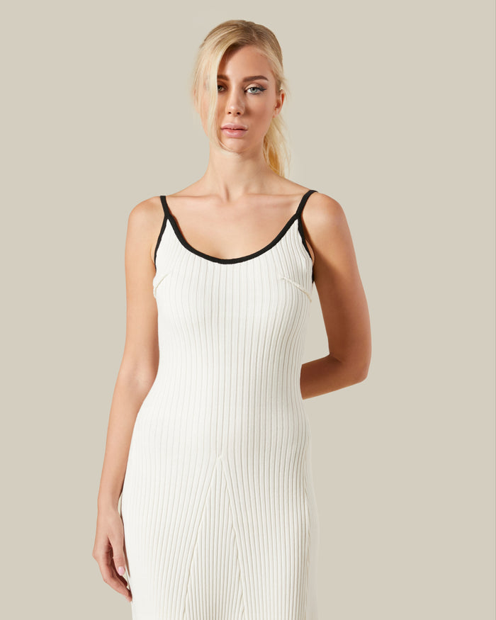 Contrast Tipping Knitted Dress