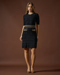Contrast-Trim Waist Dress