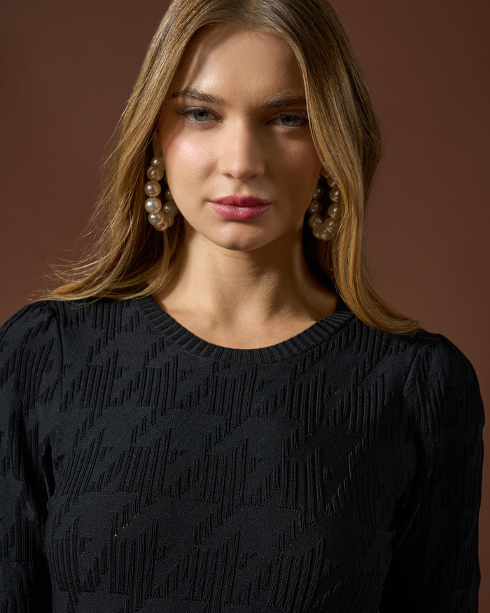 Contrast-Trim Waist Dress