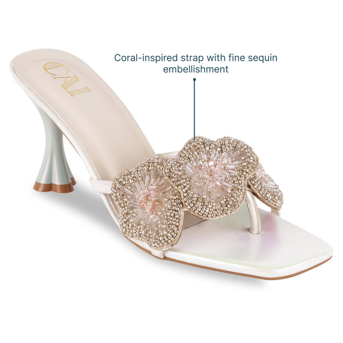 Coral Sparkle Heels