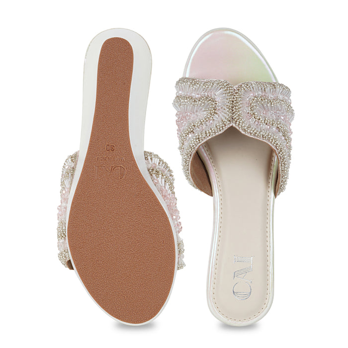 Coral Sparkle Wedge