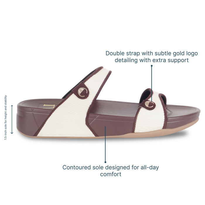 Cord TwoStrapped Brown Platform