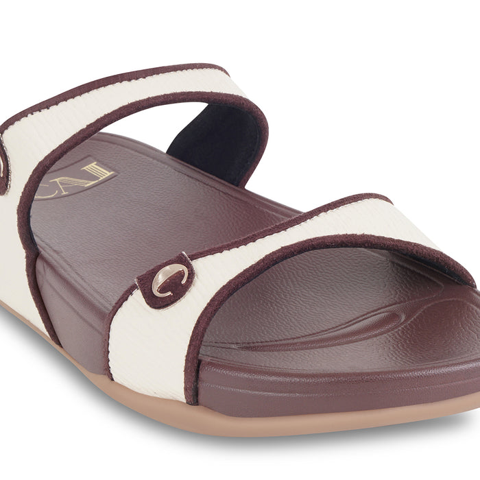 Cord TwoStrapped Brown Platform