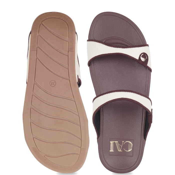 Cord TwoStrapped Brown Platform