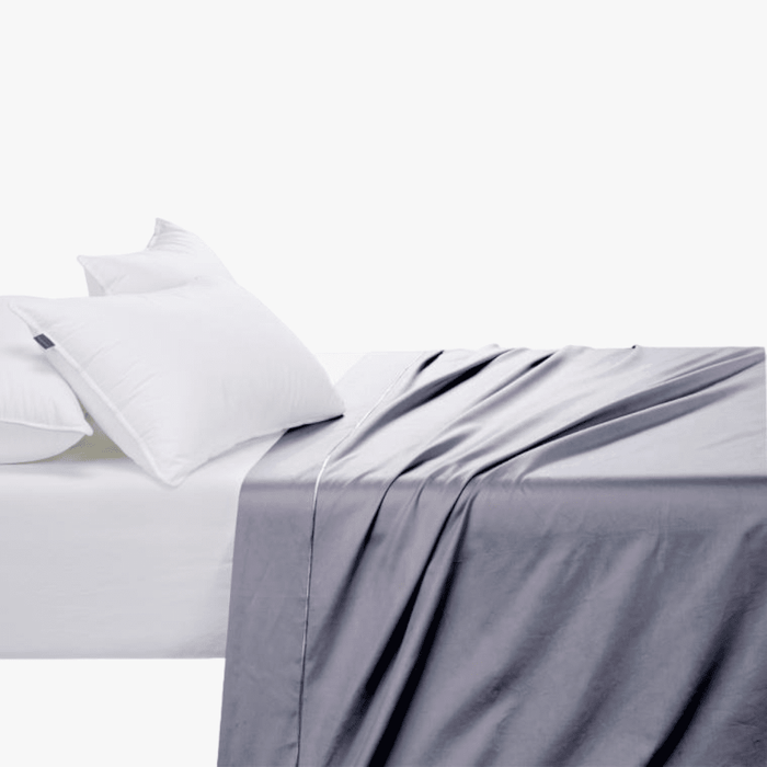 Cotton Co 400 Thread King Flat Sheet 270X270 Grey Cotton Co