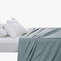 Cotton Co 400 Thread Queen Flat Sheet 250X270 Duck Egg Cotton Co