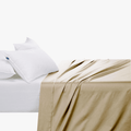 Cotton Co 400 Thread Queen Flat Sheet 250X270 Stone Cotton Co