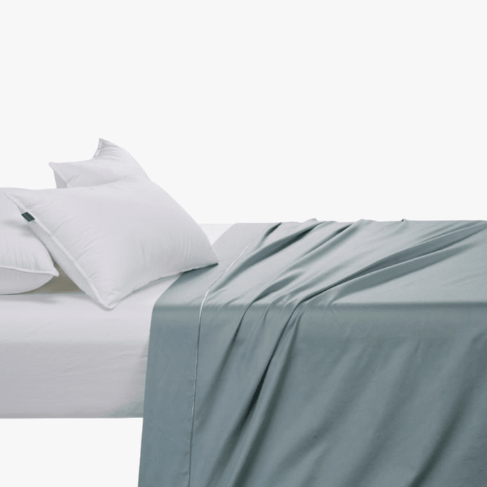 Cotton Co 400 Thread Super King Flat Sheet 270X300 Duck Egg Cotton Co