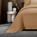 Cotton Co Egyption Cotton 400 thread queen duvet cover 230x200 in stone color, smooth beige bedding.