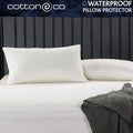 Cotton Co Mattress Protector Queen, extra waterproof and white, breathable cotton fabric shields mattress