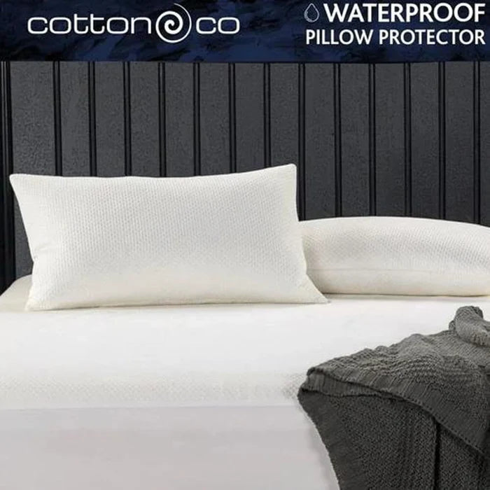 Cotton Co Mattress Protector Queen, extra waterproof and white, breathable cotton fabric shields mattress