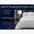 Cotton Co Opulence Monogram Queen Duvet Cover Set in white and gray with an embroidered monogram detail
