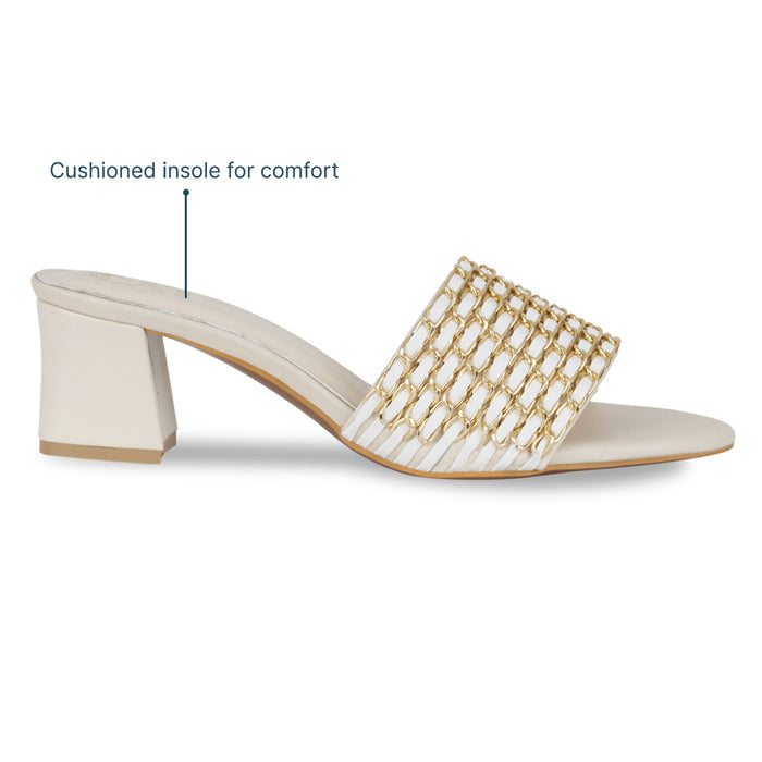 Cream Chain Heel