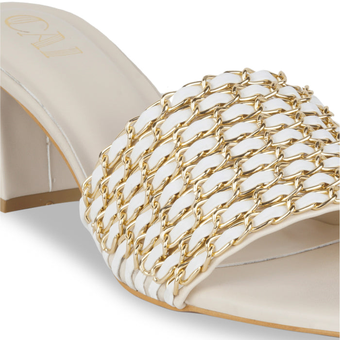 Cream Chain Heel