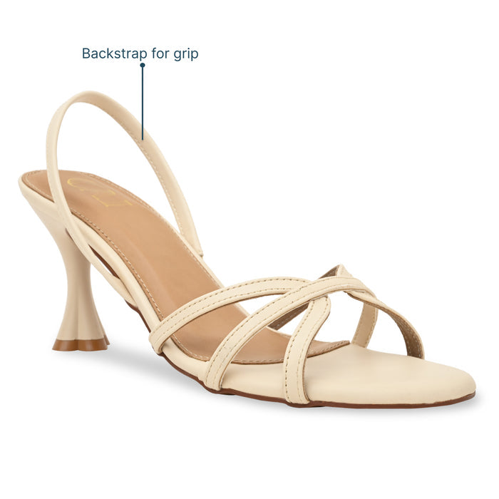 Cream Cross Strap Heel