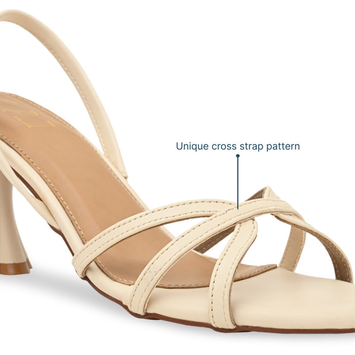 Cream Cross Strap Heel