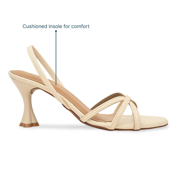 Cream Cross Strap Heel