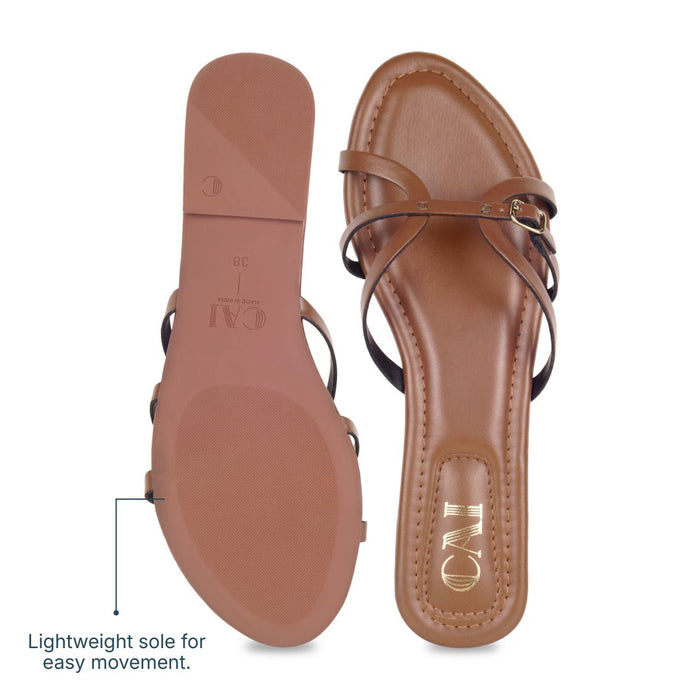 CrossLine Tan Flats