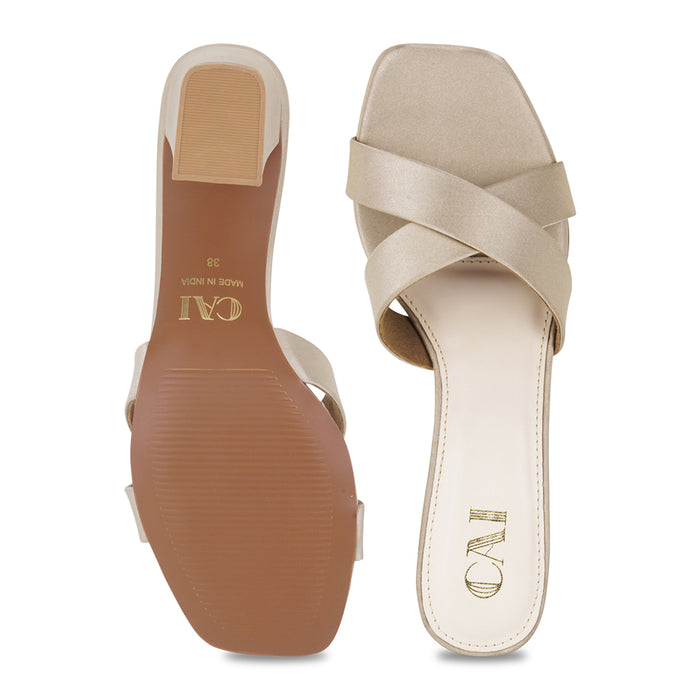 Crossover Gold Heels
