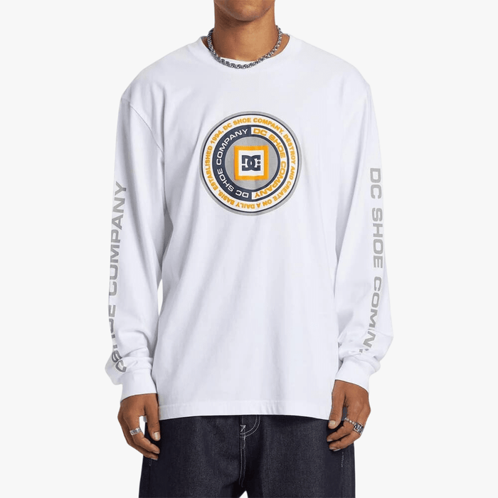 Dc Mens Throwback Long Sleeve Tee White | Dc
