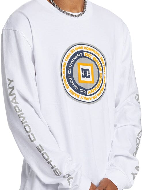 Dc Mens Throwback Long Sleeve Tee White | Dc