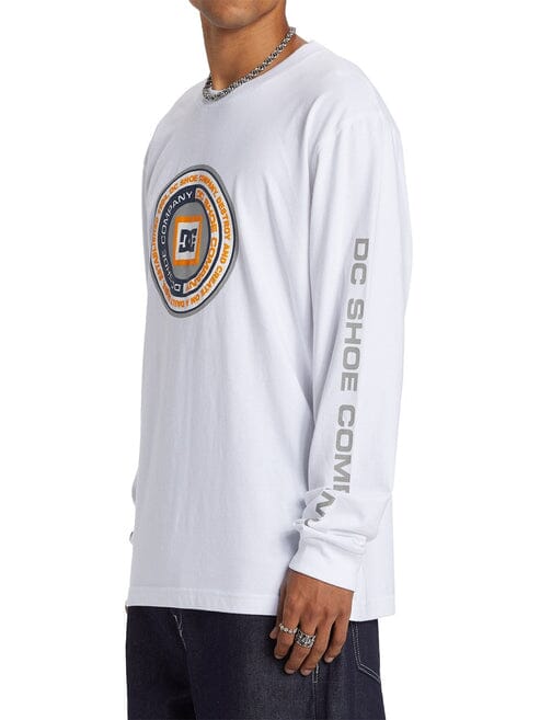 Dc Mens Throwback Long Sleeve Tee White | Dc