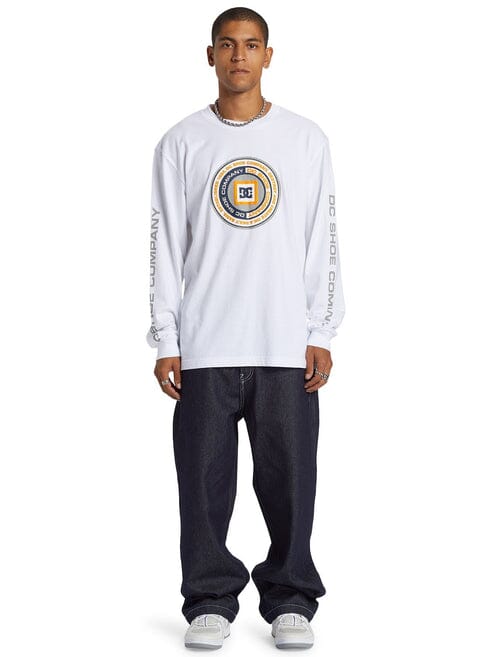 Dc Mens Throwback Long Sleeve Tee White | Dc
