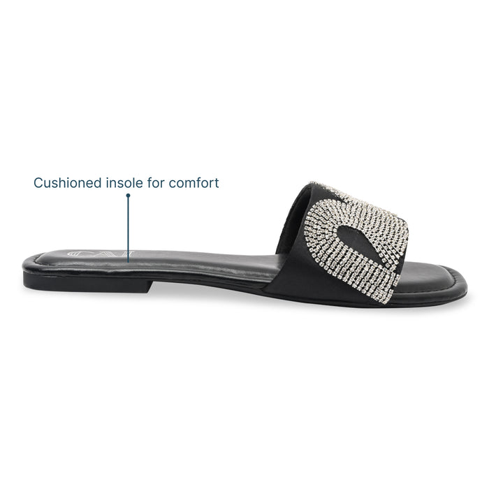 Diamond Fall Black Flats