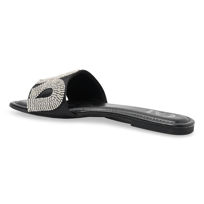 Diamond Fall Black Flats