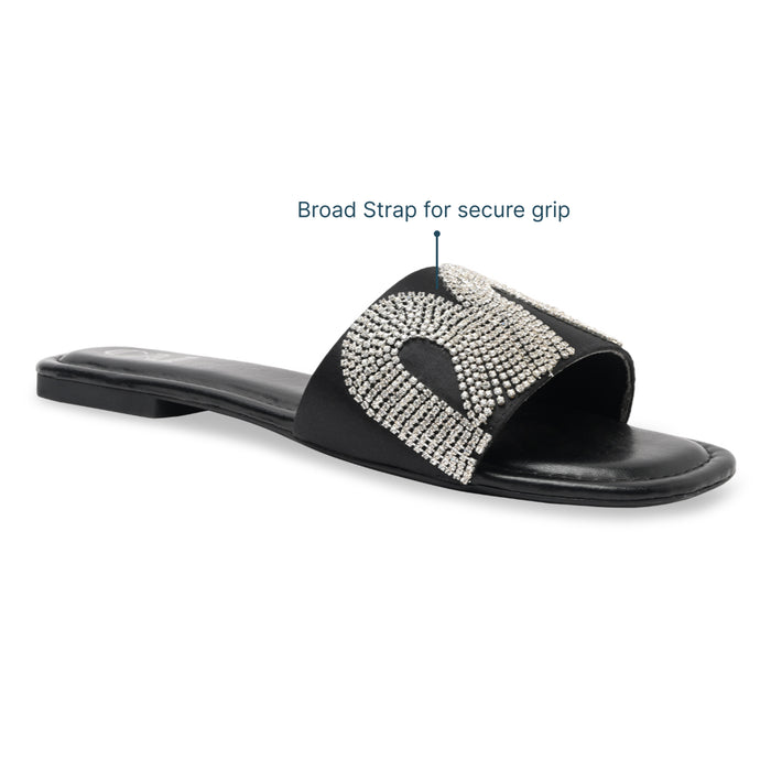 Diamond Fall Black Flats
