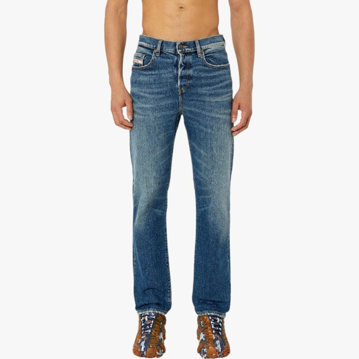 Diesel Mens 2020 D Viker Reg Fit Mid Waist Straight Leg Pantalon Jeans Indigo Diesel