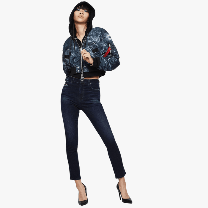 Diesel Womens Babhila High Waist Skinny Jean Blue Black Diesel