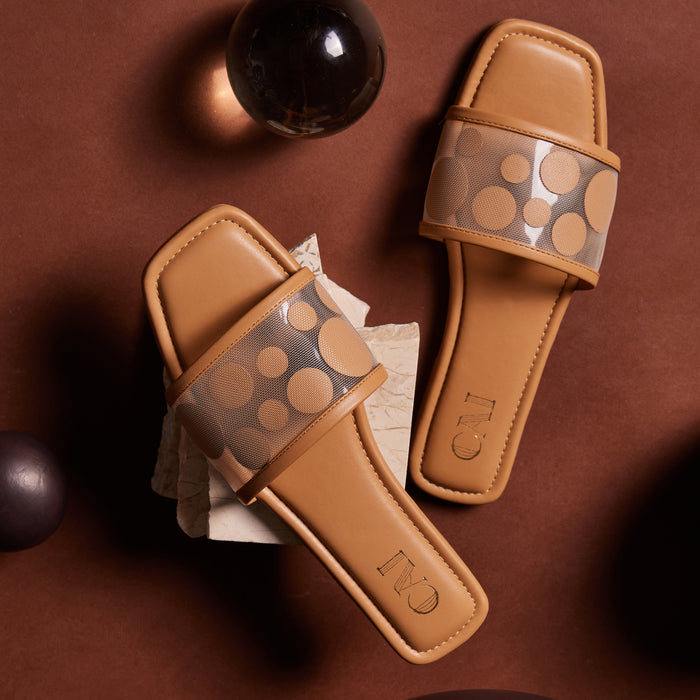 Dotty Beige Flats