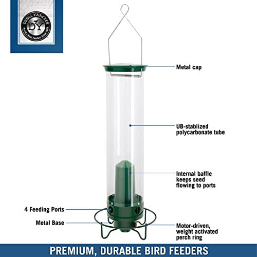 Droll Yankees YF-M Yankee Flipper Squirrel-Proof Bird Feeder, 17.25", Green