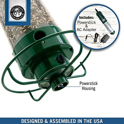 Droll Yankees YF-M Yankee Flipper Squirrel-Proof Bird Feeder, 17.25", Green