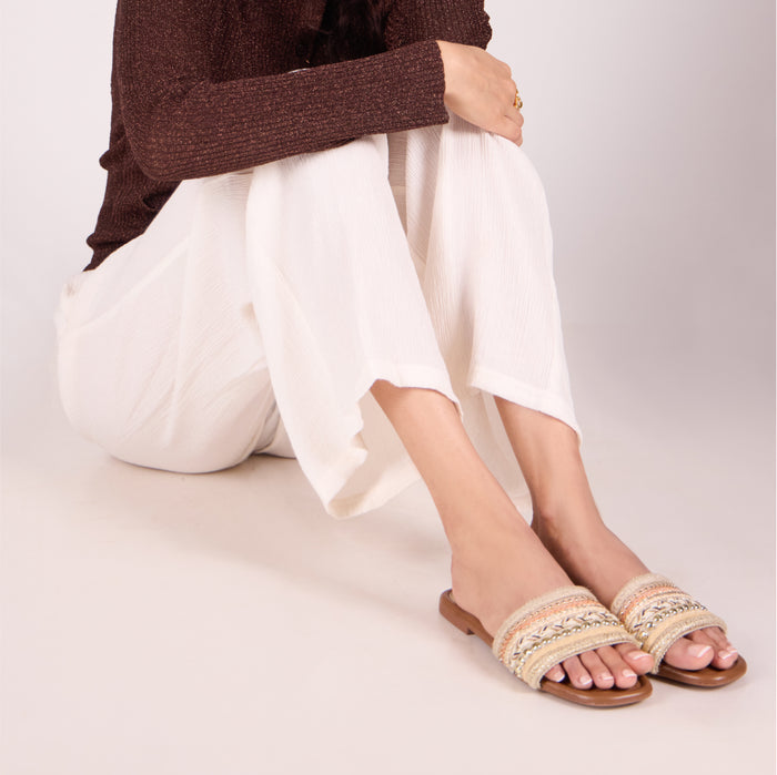 Dune Lace Tan Flat