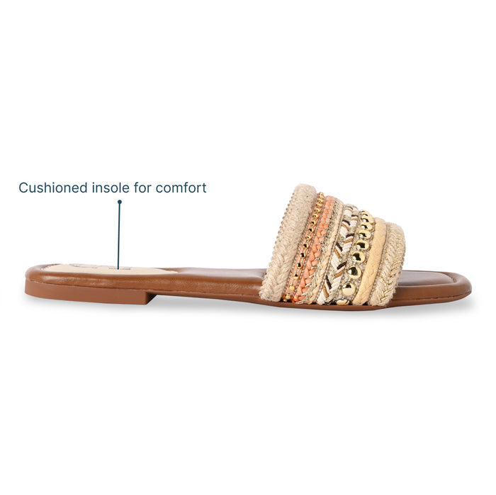 Dune Lace Tan Flat