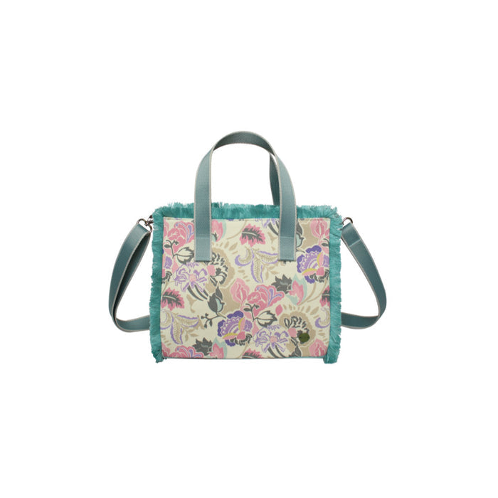Earth Squared Cream Jacobean Canvas Fringe Tote (CAN26TTCM)
