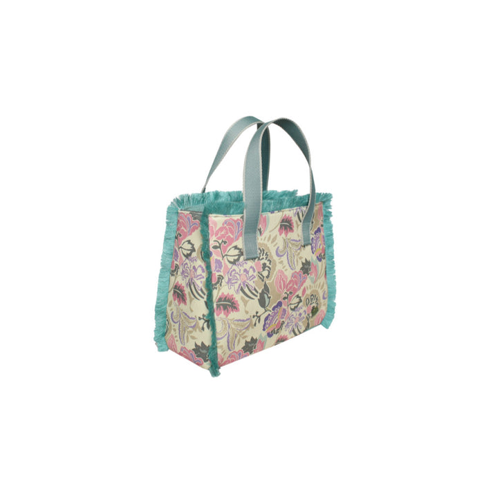 Earth Squared Cream Jacobean Canvas Fringe Tote (CAN26TTCM)