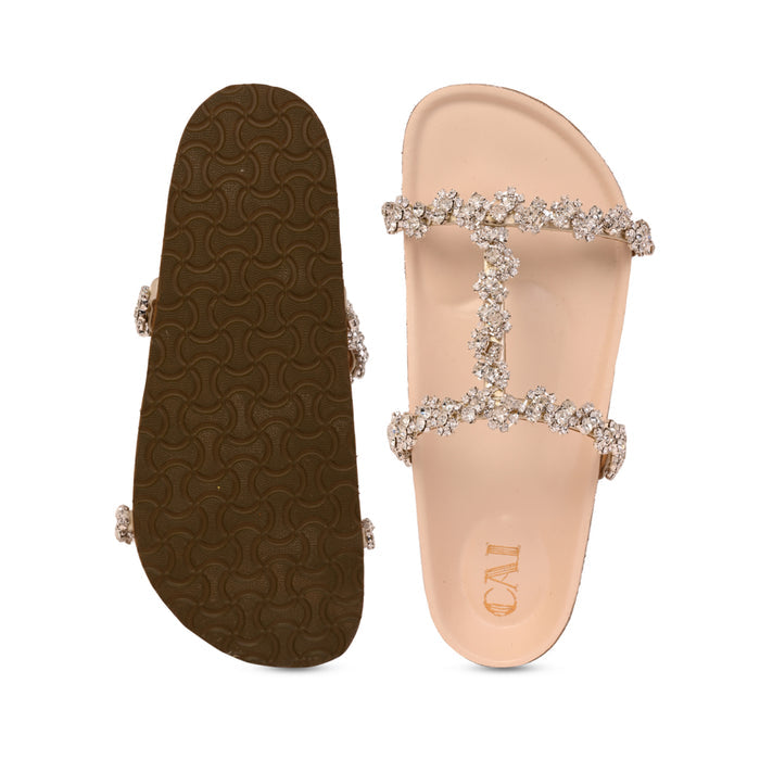 Embellished Flower Lace Strap Slider