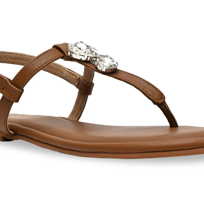 Embellished Tan Thong Flat