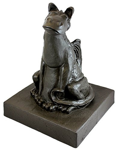 Emsco Group 92530 Lightweight Smiling Dragon Garden Statue, 21", Bronze