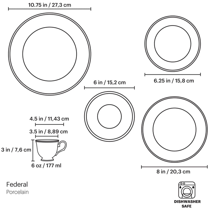 Federal Gold 5-Piece Place Setting