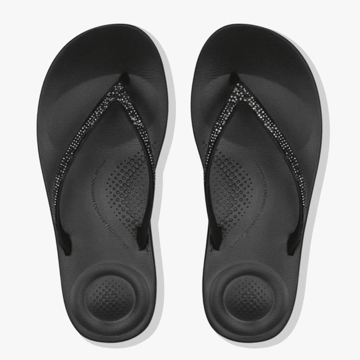 Fit Flop I Qushion Sparkle Sandal Black | Fit Flop