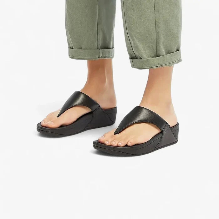 Fit Flop Ladies Lulu Leather Sandals Black | Fit Flop