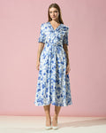 Floral V-Neck Midi Dress
