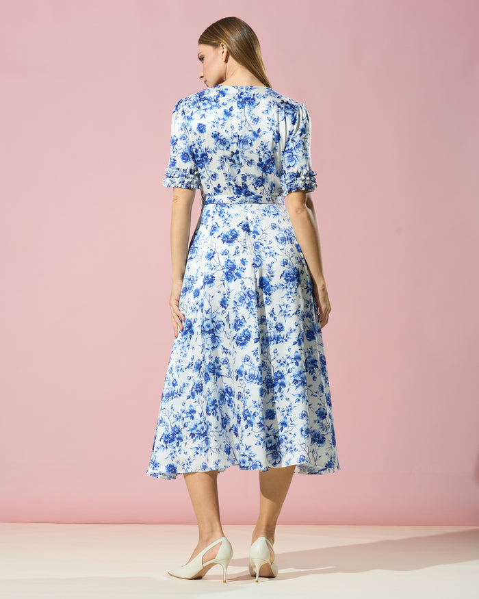 Floral V-Neck Midi Dress
