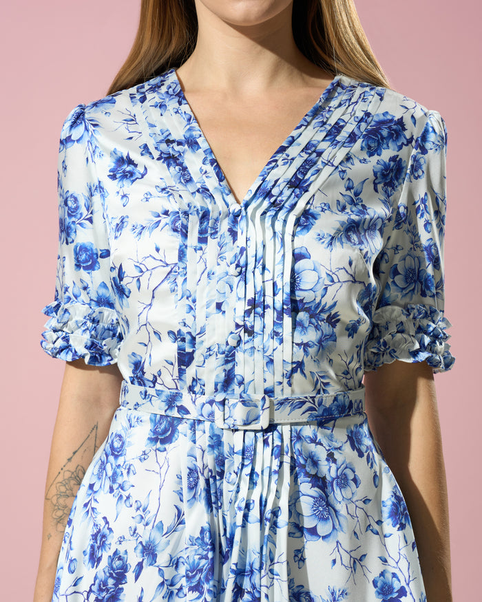Floral V-Neck Midi Dress