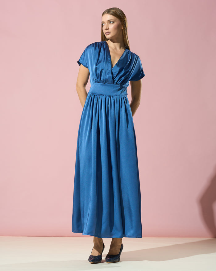 Flow Satin V-Neck Dress